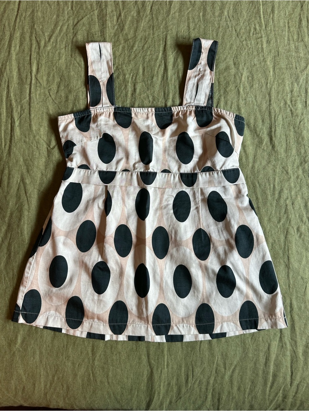 Vintage Black Polka Dot Babydoll Tank Top